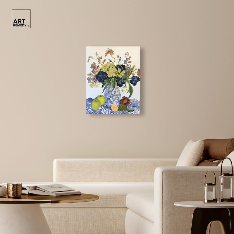 Flowers and Fruit Canvas by Art Remedy, Gallery Wrapped