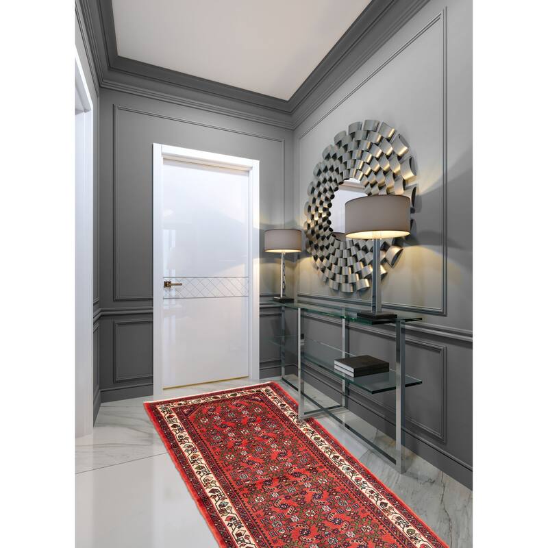 ECARPETGALLERY Hand-knotted Andelz Red Wool Rug - 2'6 x 6'1