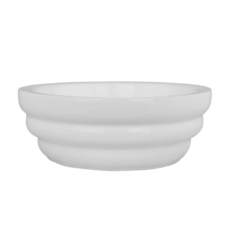 17.75" Round White Ceramic Bathroom Vessel Sink for Vanity Countertop