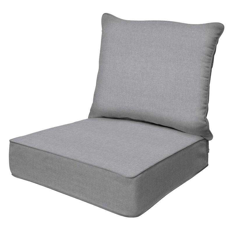 Outdoor Deep Seating Lounge Chair Cushion - Textured Solid Platinum Grey