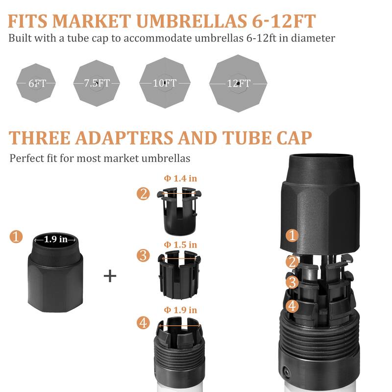 Pellebant 43LBS Outdoor Patio Concrete Market Umbrella Base Stand - N/A
