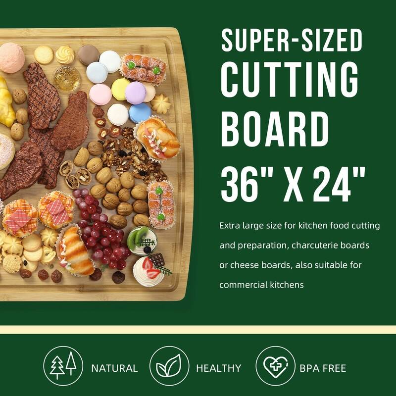 36 x 24 Inch Bamboo Cutting Board - 36*24