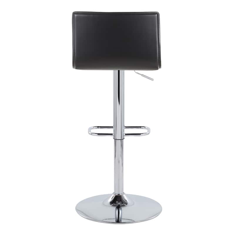 Porch & Den Mara Upholstered Adjustable Bar Stool with Rounded Rectangle Footrest (Set of 2)