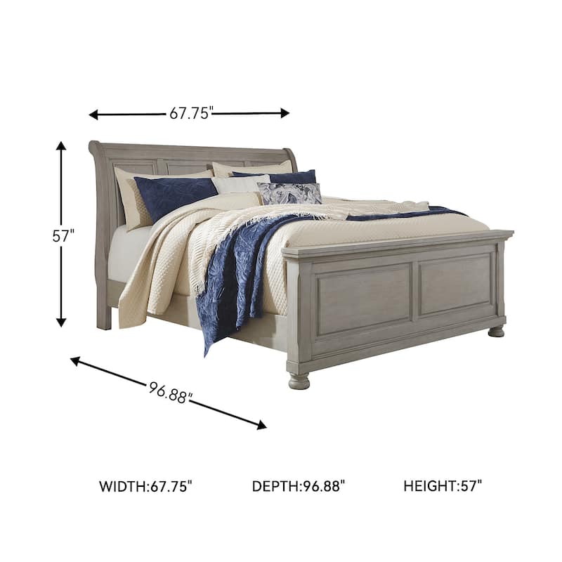 Signature Design by Ashley Lettner Light Gray Sleigh Bed