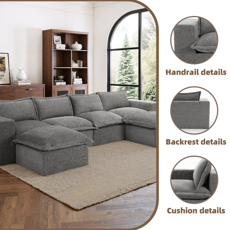 Comfy Cloud Couch Plush Modular Sectional Sofa For Living Room