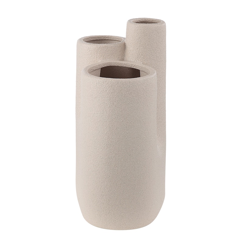 Renwil Fontaine Indoor Ceramic Vase, Textured Matte Ivory
