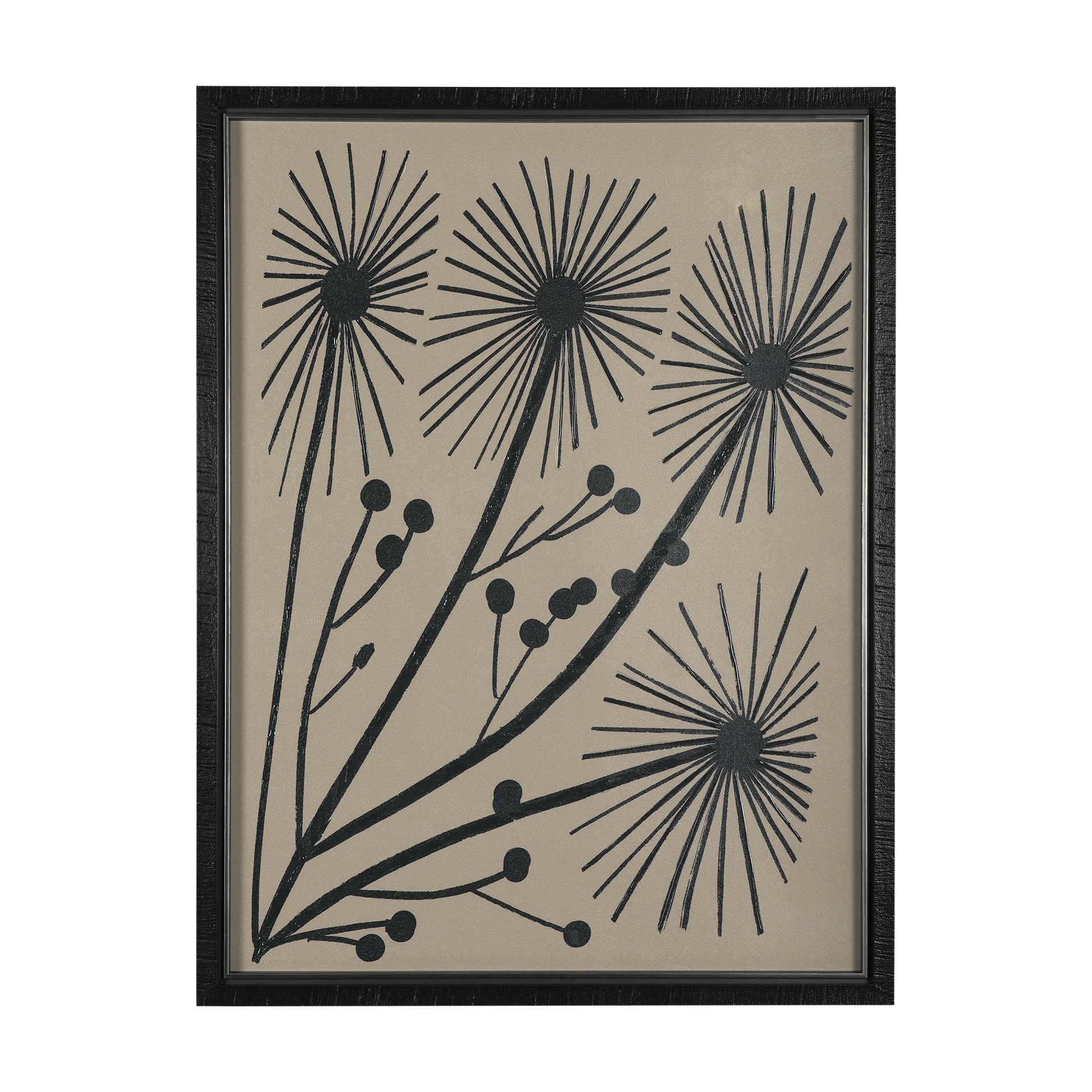 Simple Floral - Grow by Mercana Studio Hand Embellished Textured Framed Art Photo Matted under Glass