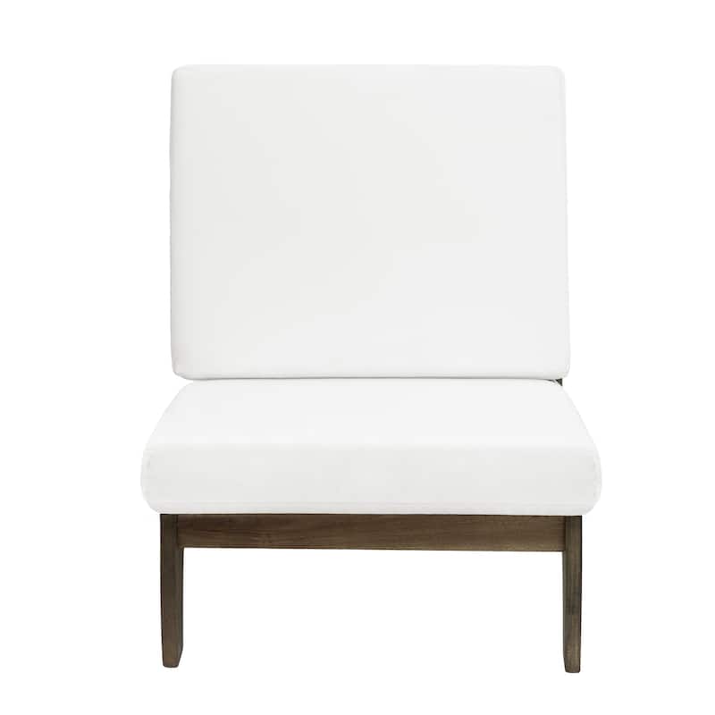 Outdoor Furniture Teak Wood Armless Loveseat Sofa With Cushion