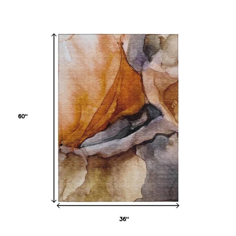 HomeRoots Abstract Transitional Rectangle Outdoor Rug