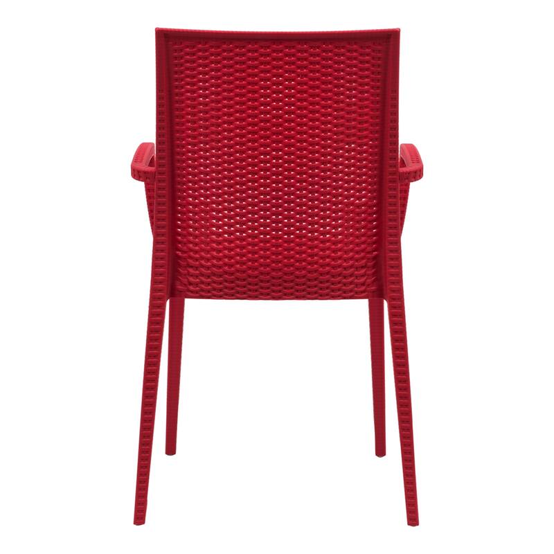 LeisureMod Mace Weave Design Outdoor Patio Armchair (Set of 2)
