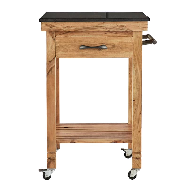 Brown Wood Coastal Kitchen Cart 35 x 25 x 23 - 25 x 23 x 35