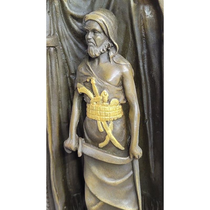 Peeping Ali Arabic Turkish Harem Bronze Statue Sculpture Figure By Franz Bergman 14 Inches X 8 Inches