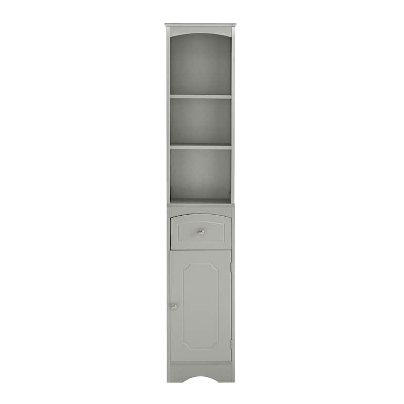 Roomfitters Tall Bathroom Cabinet Freestanding Storage with Drawer Adjustable Shelf and MDF Structure