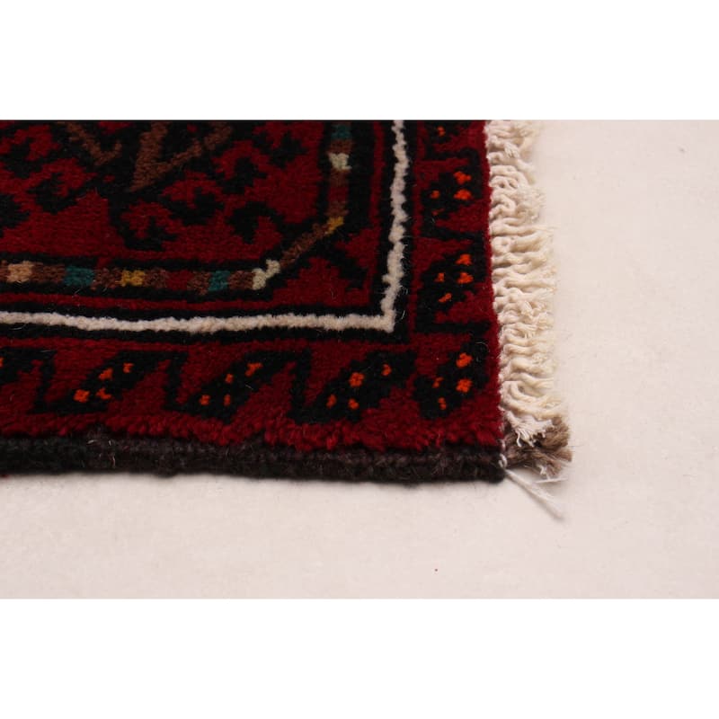 ECARPETGALLERY Hand-knotted Royal Baluch Red Wool Rug - 3'1 x 6'2
