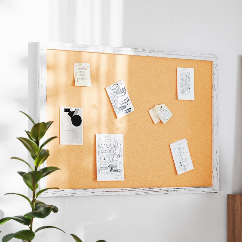 Commercial Wall Mount Cork Board with Wooden Push Pins