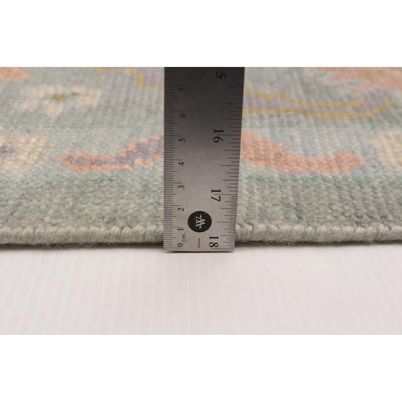 ECARPETGALLERY Hand-knotted Modern Oushak Teal Wool Rug - 7'11 x 10'1