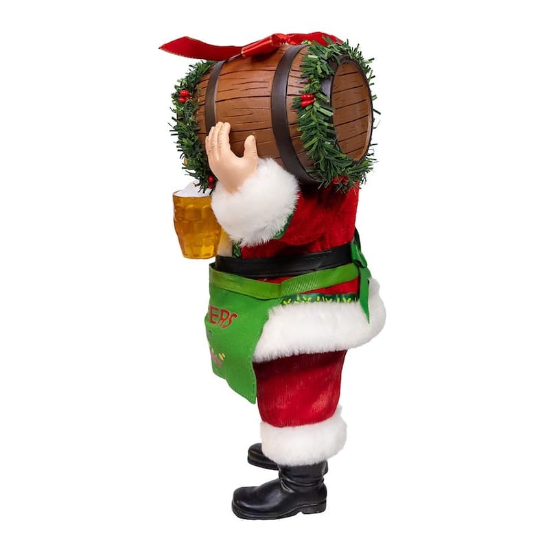 Kurt Adler 10.5-Inch Fabriche Beer Santa with Barrel