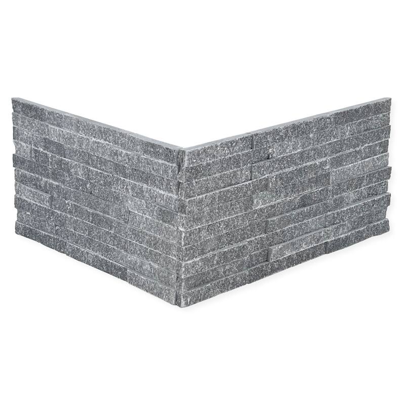 Slender Strip 3 in. x 12 in. Panel and 3 in. x 12 in. Corner Marble Wall Tile - Midnight Sparkle Corner - 2.95 in x 11.81 in.