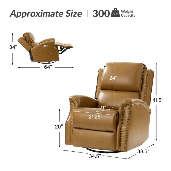 【一部予約販売中】 Andreas Traditional Genuine Leather Storage Glider Chair テーブル・チェア・ハンモック