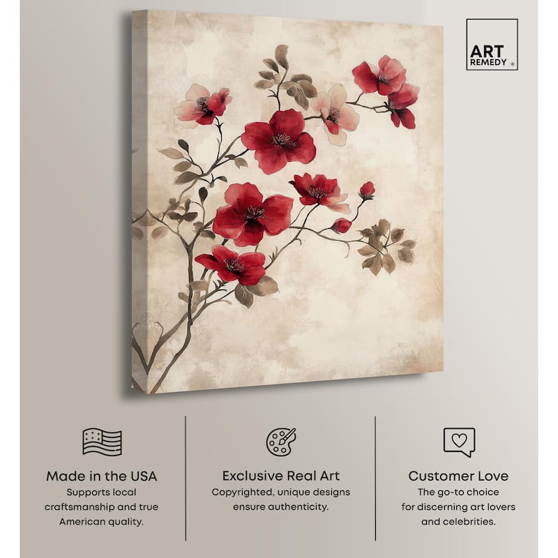 Cherry Bloom Canvas by Art Remedy, Gallery Wrapped