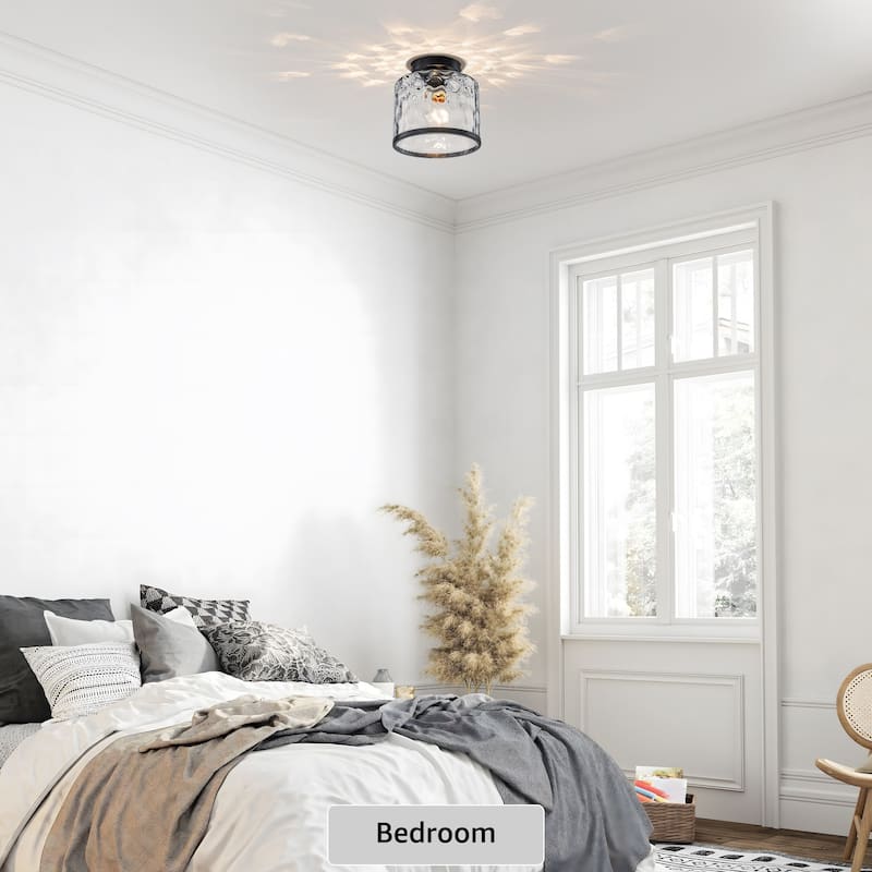 Starsky Modern Round Clear Glass Semi-Flush Mount