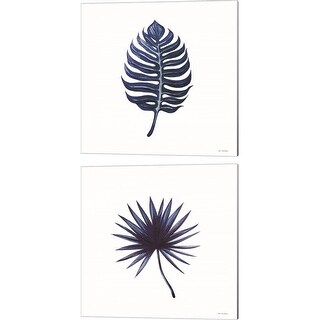 Seven Trees Design 'Watercolor Blue Leaf' Canvas Art (Set of 2)