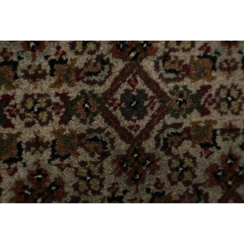 Hand Knotted Oriental 100% Wool Carpet Traditional Floral Beige & Ivories Bidjar Area Rug - 9' 5'' X 5' 9''