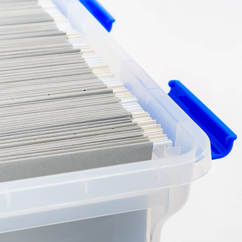 IRIS USA® ULTIMATE CLEAR File Boxes 32 Qt Buckle Lid - Clear - Set of 3