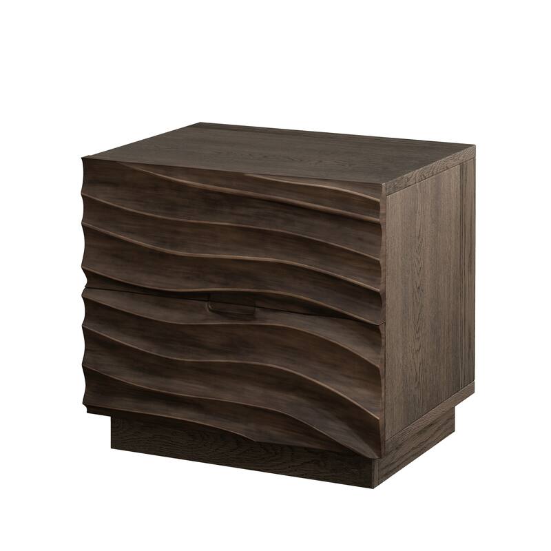 Solid Wood 2 Drawers Nightstands for Living Room and Bedroom Use