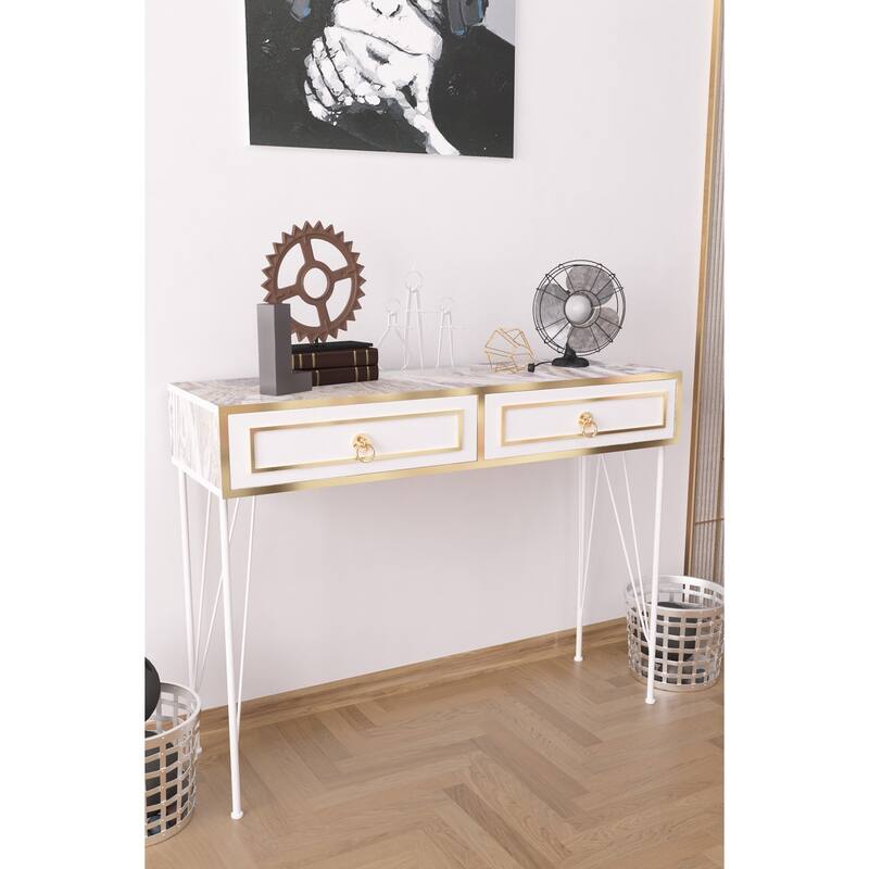 Ardeno Metal Legs Wood Base Console Table