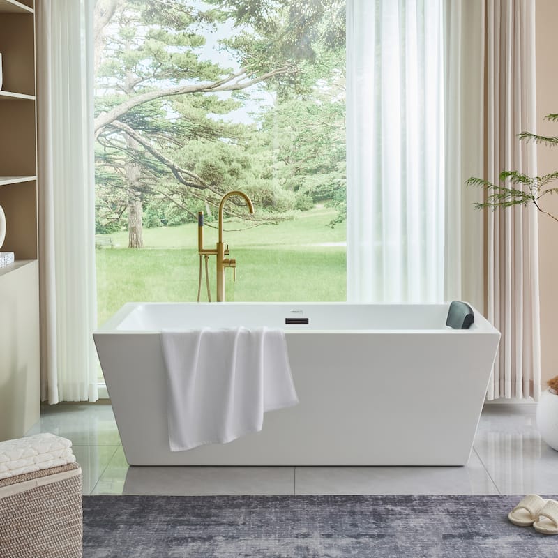 Vanity Art 67" Acrylic Freestanding Soaking Bathtub