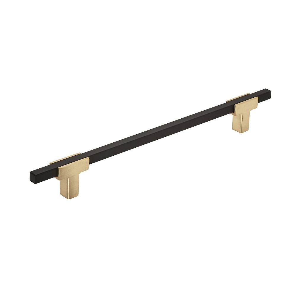 Urbanite 7-9/16 in (192 mm) Center-to-Center Brushed Gold/Matte Black Cabinet Pull - 7.5625