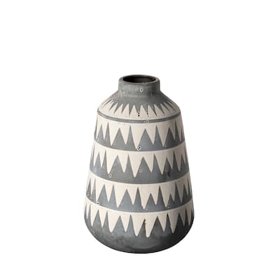 Delaney Large Gray Patterned Ceramic Vase