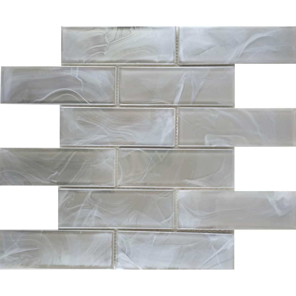 Emser Tile Splash - 12" x 12" Rectangle Brick Mosaic Wall Tile - Matte