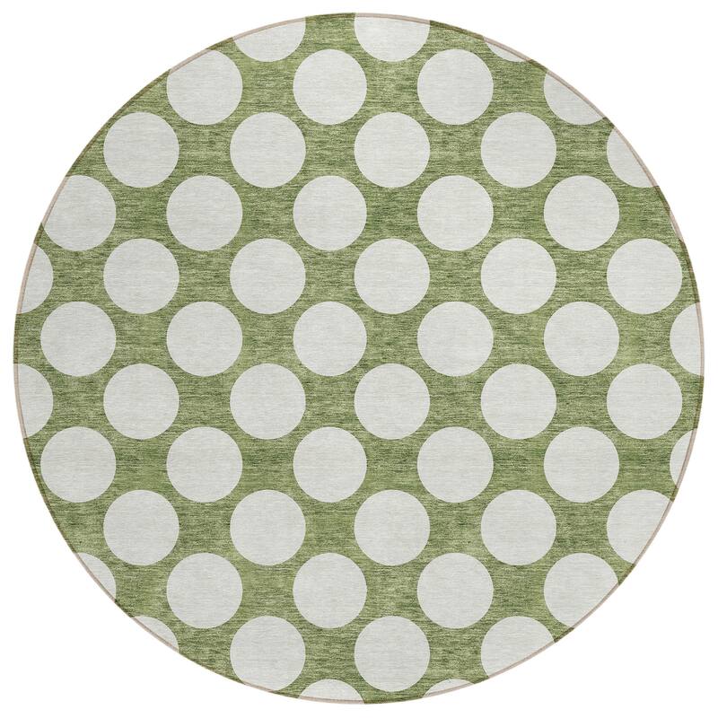 Machine Washable Indoor/ Outdoor Chantille Modern Dots Rug