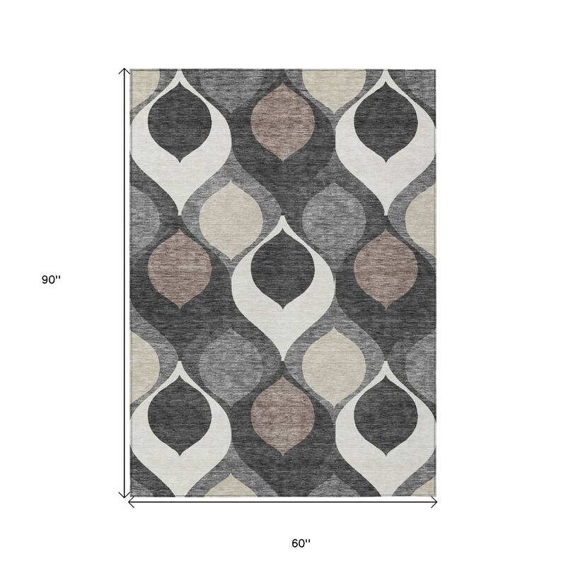 HomeRoots Ogee Transitional Rectangle Outdoor Rug