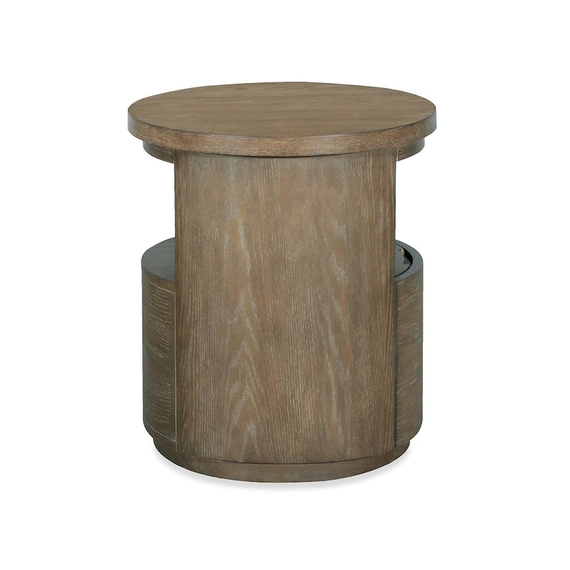 Magnussen Home Bosley Lt. Brown Porpoise Round End Table - 22''W x 22''D x 25''H