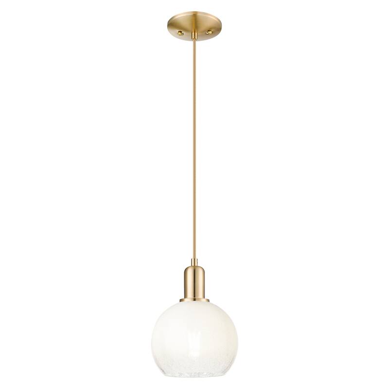 Innovations Lighting Downtown Urban - Brookhaven Globe - 1 Light 8" Cord Hung Mini Pendant - Champagne Bronze/Opal Shade