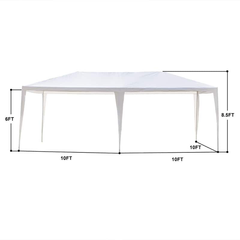 10 x 20 ft. Outdoor Wedding Party Tent with 4 Walls - 4 Walls