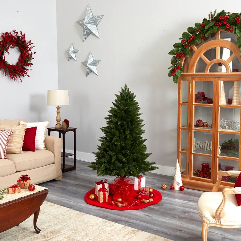 5ft. Spruce Artificial Christmas Tree with 250 Color Changing LED Lights, Remote & 586 Branches - Modern Tech Holiday X-Mas Tree