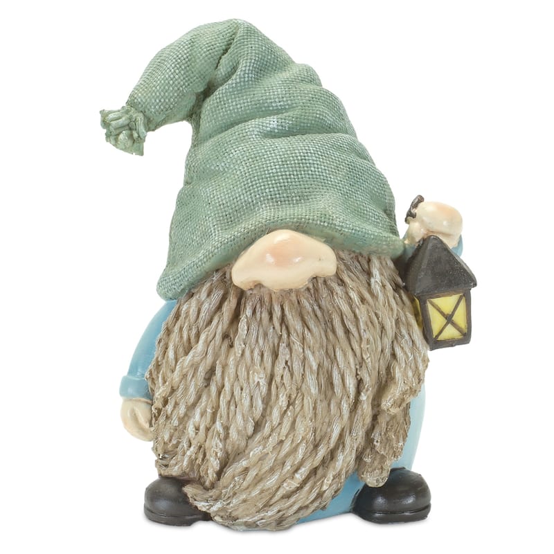 Set of 4 Gnome With Bird Lantern Christmas Tabletop Figurines 6.25"