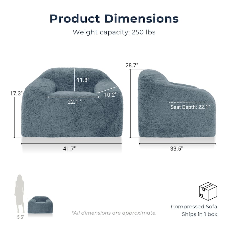 Furniture of America Phael Modern 42-inch Upholstered Foam Compressed Sofa Chair