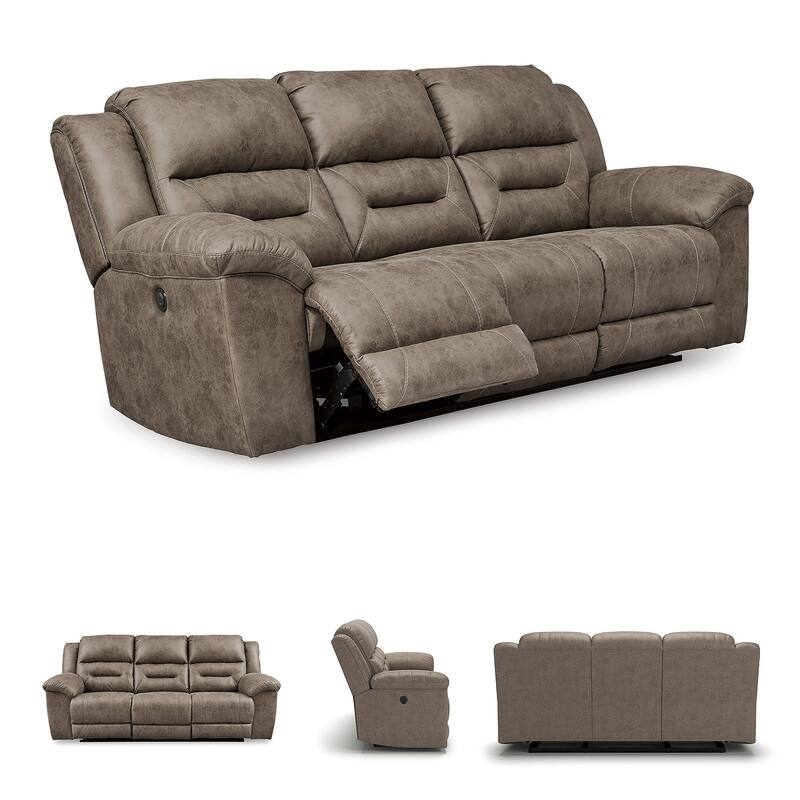 Stoneland Contemporary Reclining Power Sofa Fossil