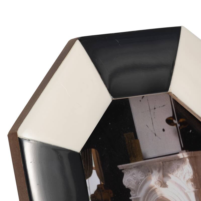 Resin Contemporary Octagon Photo Frame - Black