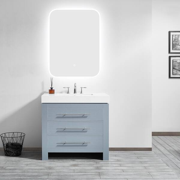 Shop 24 Horizontal Wall Mounted Led Modern And Contemporary Bathroom Vanity Wall Mirror Glass Overstock 29573277