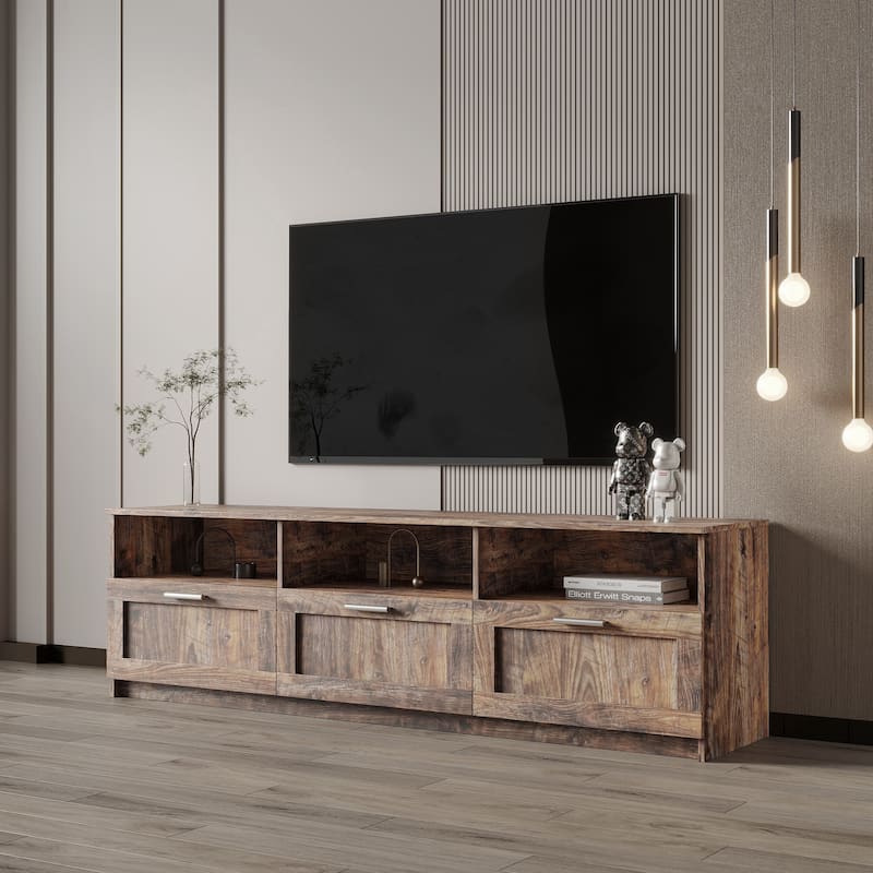 Modern minimalist TV 80 inch TV stand, open locker Living Room