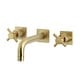 preview thumbnail 14 of 22, Kingston Brass Concord Two-Handle 3-Hole Wall Mount Bathroom Faucet