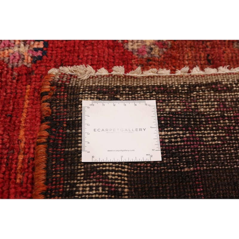 ECARPETGALLERY Hand-knotted Melis Vintage Red Wool Rug - 4'3 x 12'4
