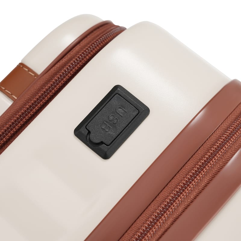 Classic 3 Piece Expandable Luggage, Front Opening ABS Hardside Carry on Suitcase with Handle Bag Spinner Wheels and TSA Lock