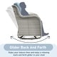 preview thumbnail 108 of 110, Pocassy 3-Piece Outdoor Swivel Bistro Set, Wicker Rocking Chairs
